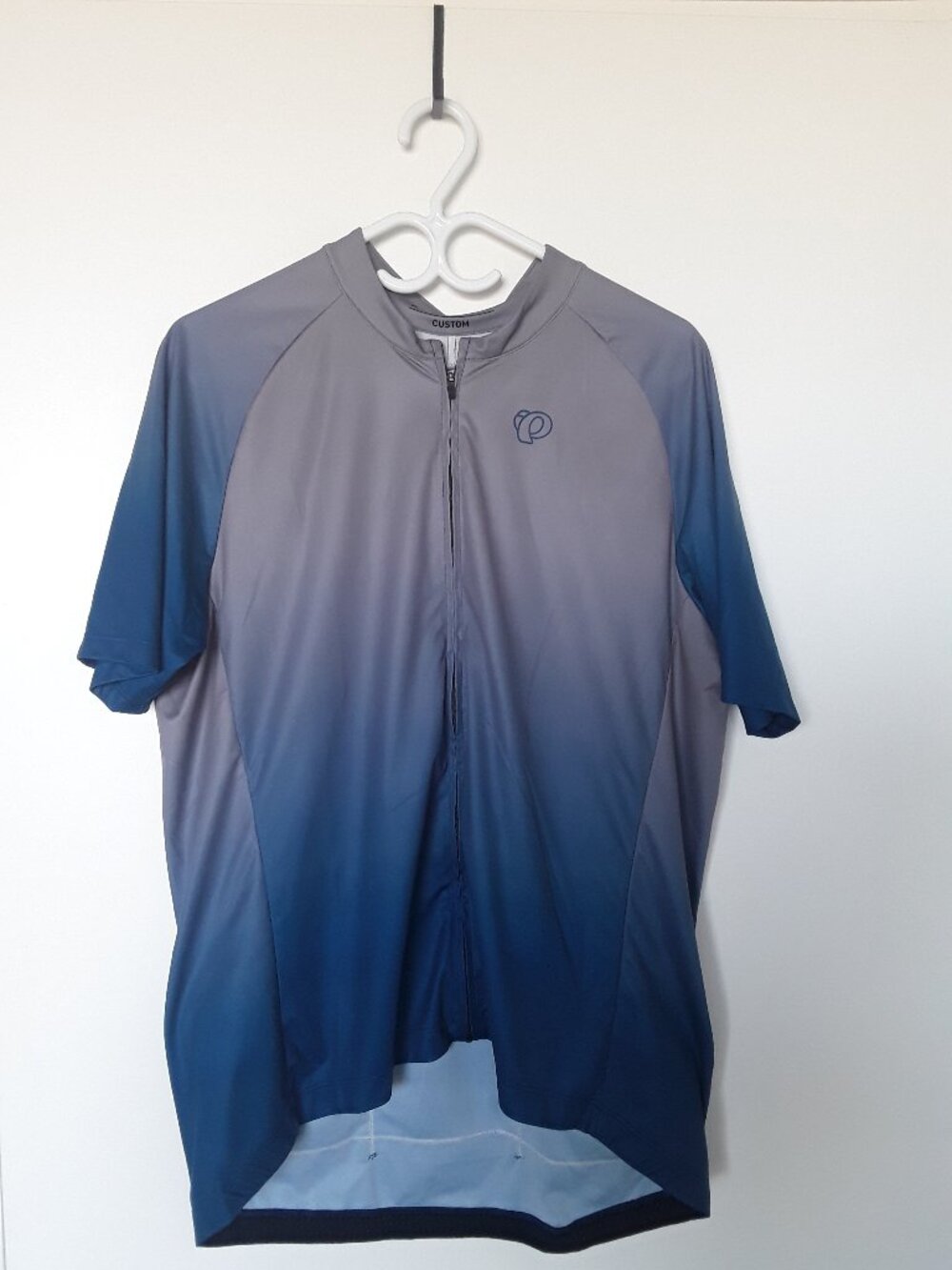Pearl Izumi Cycling Jersey XXL Gray Blue Gradient Short Sleeve Zip Front
